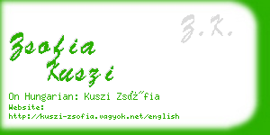 zsofia kuszi business card